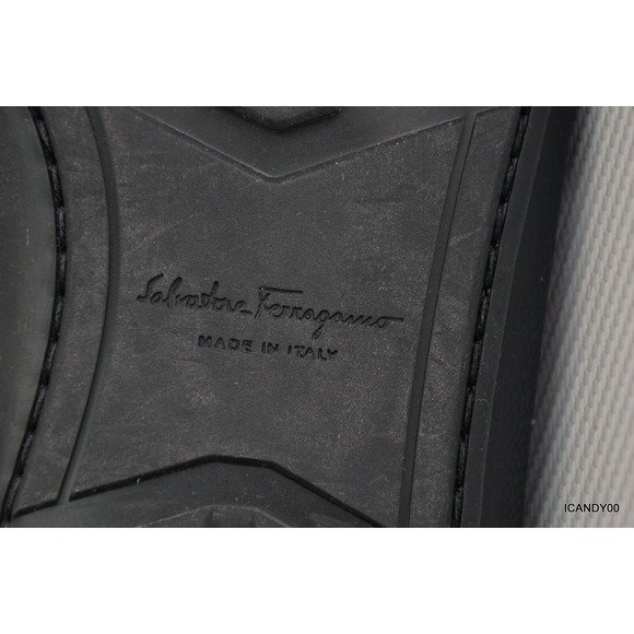 Salvatore Ferragamo Italy Pebbled Leather Moc Driving Loafer Slip-On Black 9 New main image 10